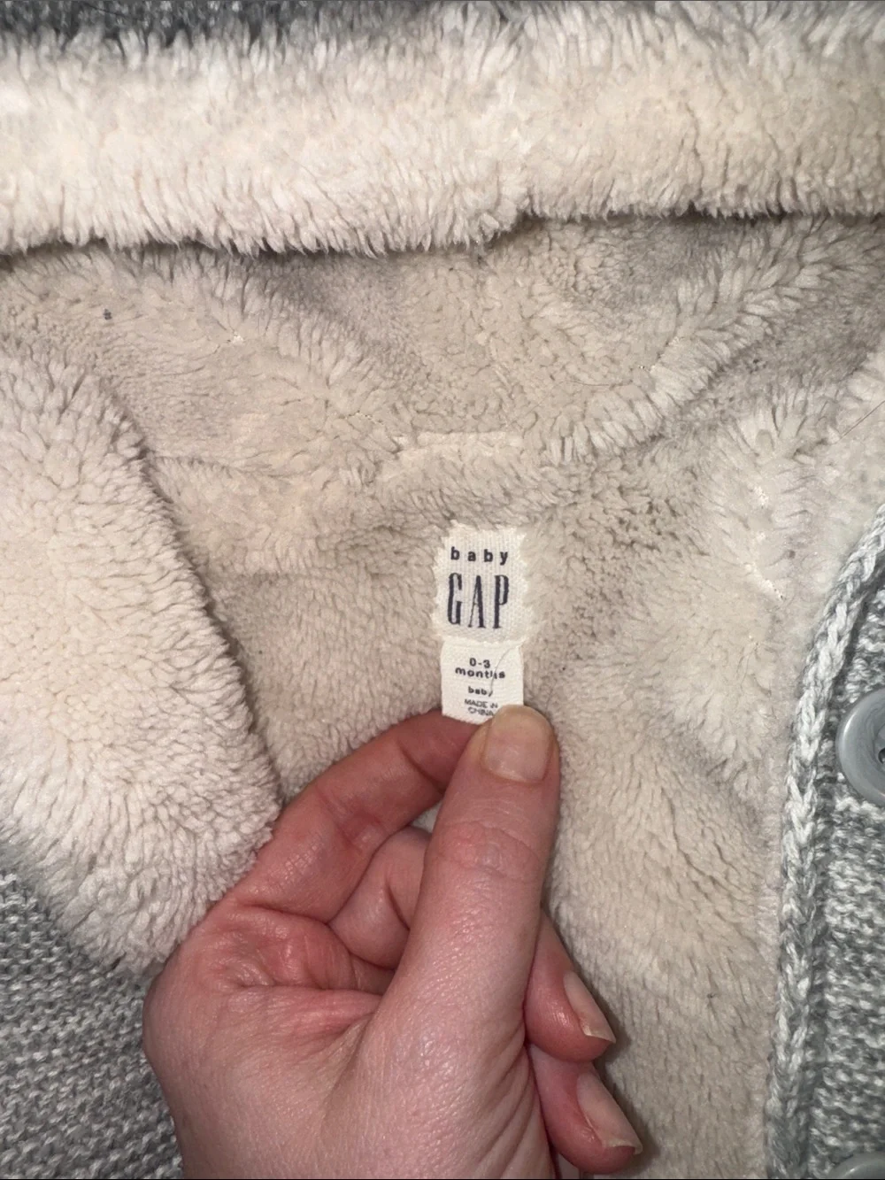 GAP Gray Sherpa-Lined Hooded Baby Coat with Ears